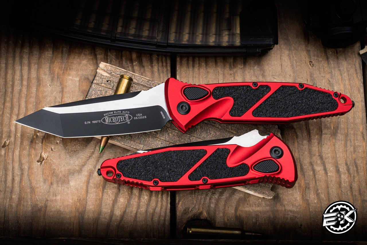 Microtech Socom Elite Automatic Folding Knife Red 4