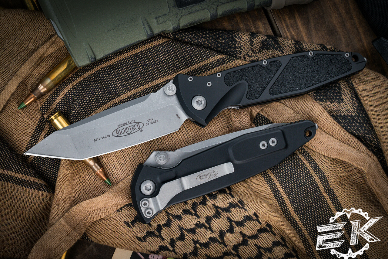 Microtech Socom Elite Black Aluminum Folding Knife 4