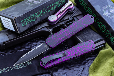 Heretic Knives Manticore X Breakthrough Purple OTF D/E Serrated DLC