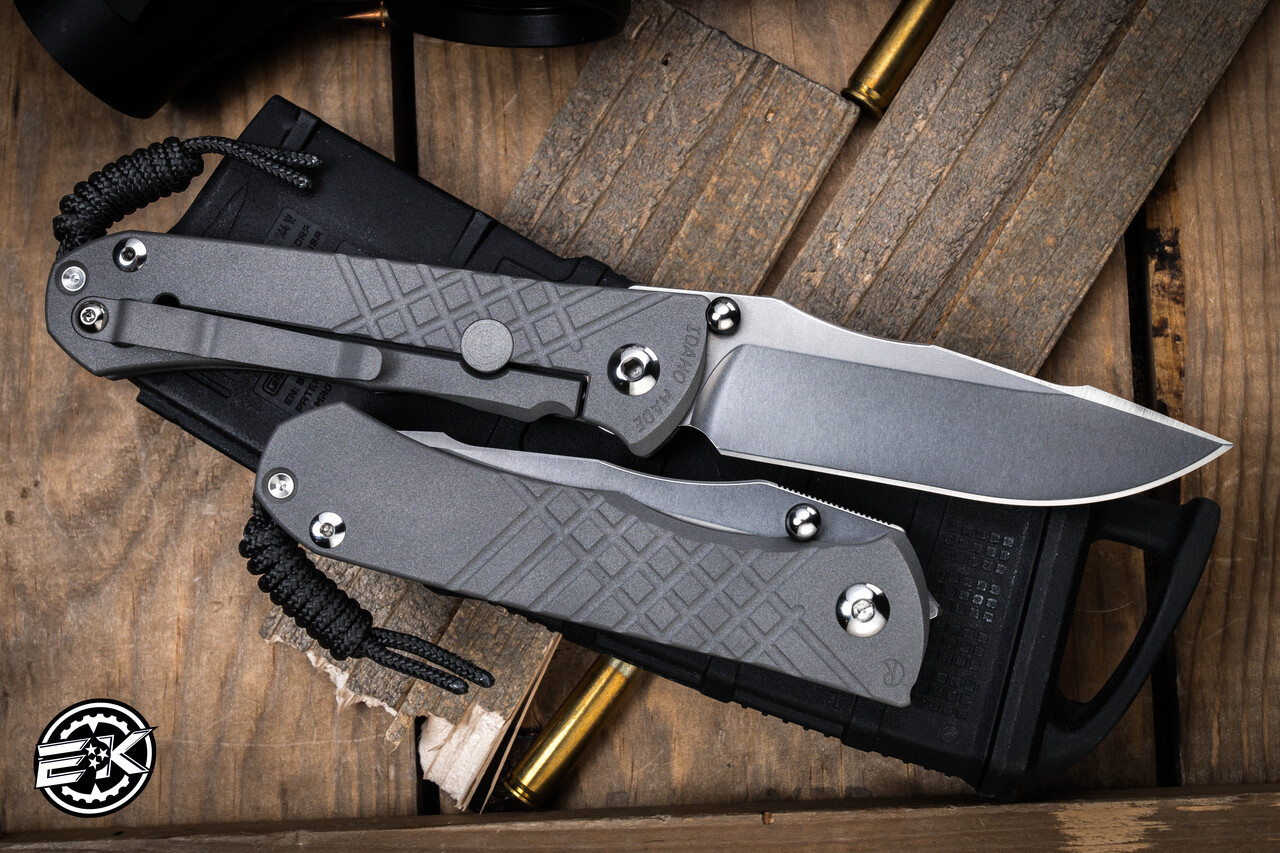 Chris Reeve Knives Umnumzaan Folding Knife Blasted Titanium
