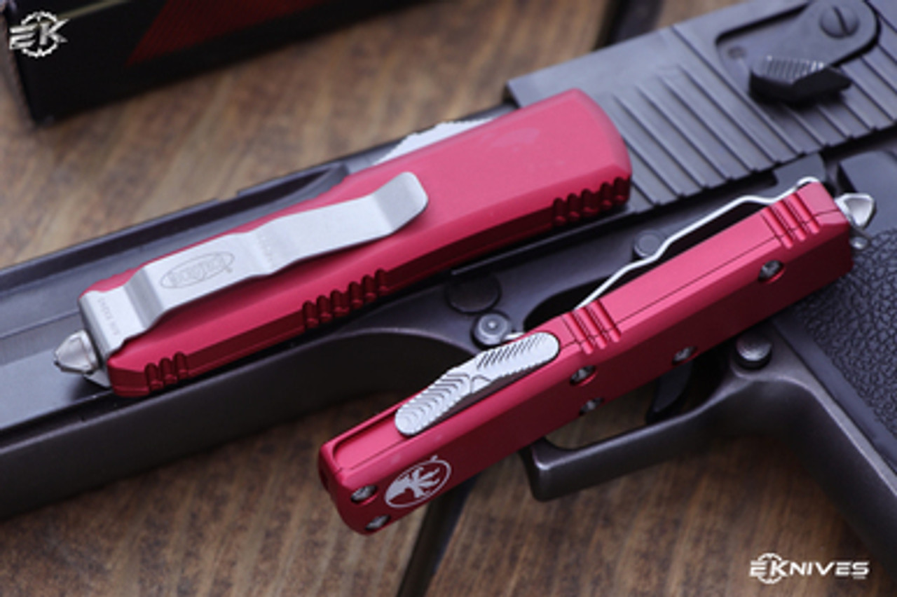 A GRIND SAVIR 3U 20° Fire Express UT85X Microtech UTX-85 Red OTF Automatic Knife 3
