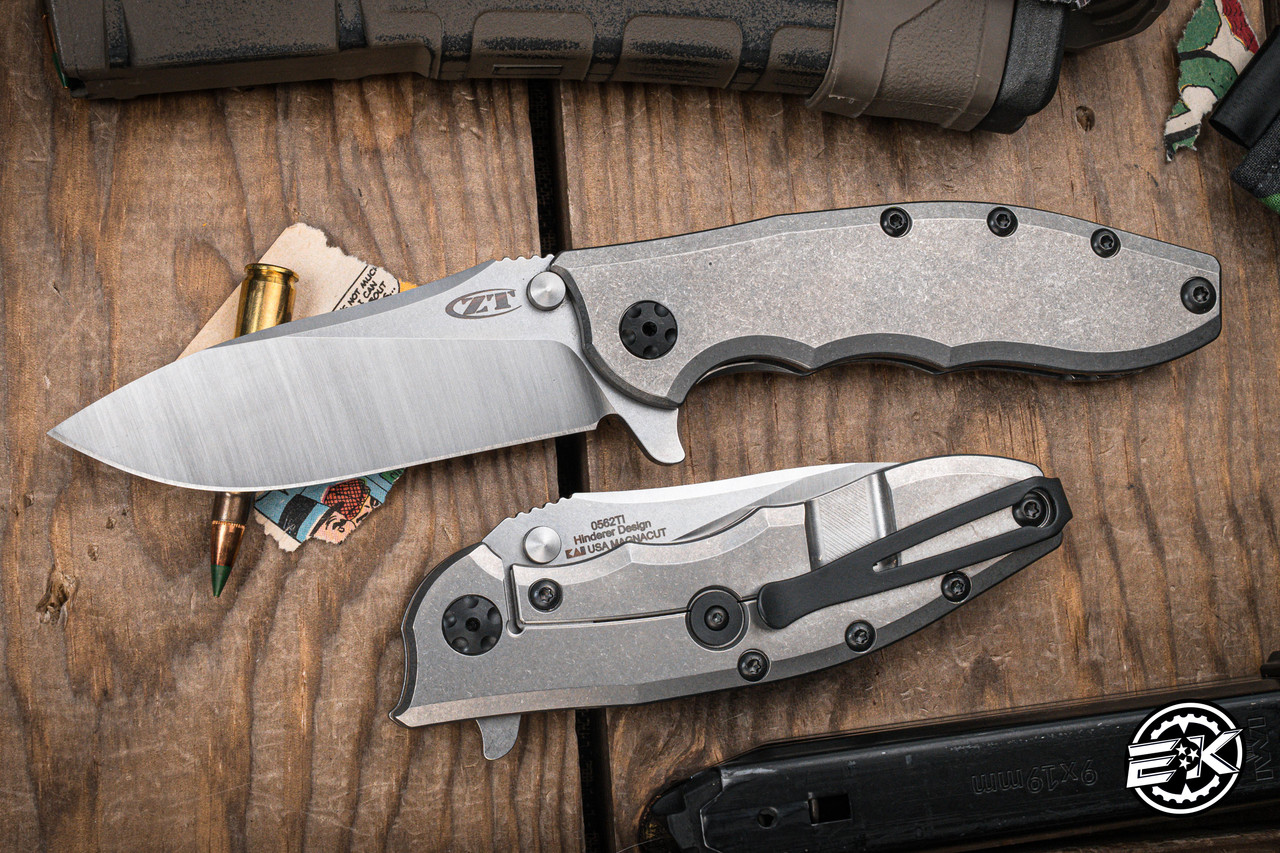 Zero Tolerance 0562TI Hinderer Folding Knife Titanium 3.5 