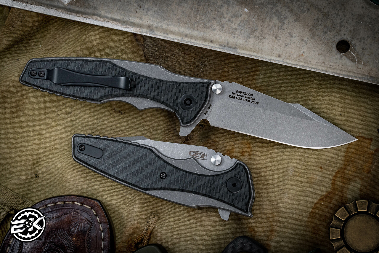 Zero Tolerance Hinderer Folding Knife Titanium/Glow Carbon Fiber