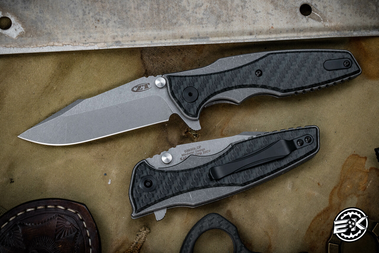 Zero Tolerance Hinderer Folding Knife Titanium/Glow Carbon Fiber