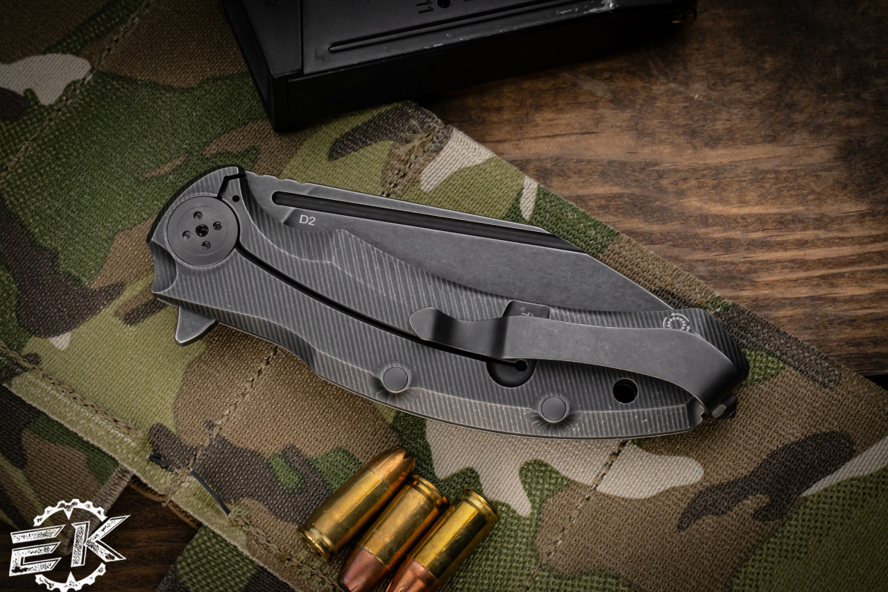 Bastinelli Knives Big Dragotac Black G10 Folding Knife 4.5 M390 Stonewash