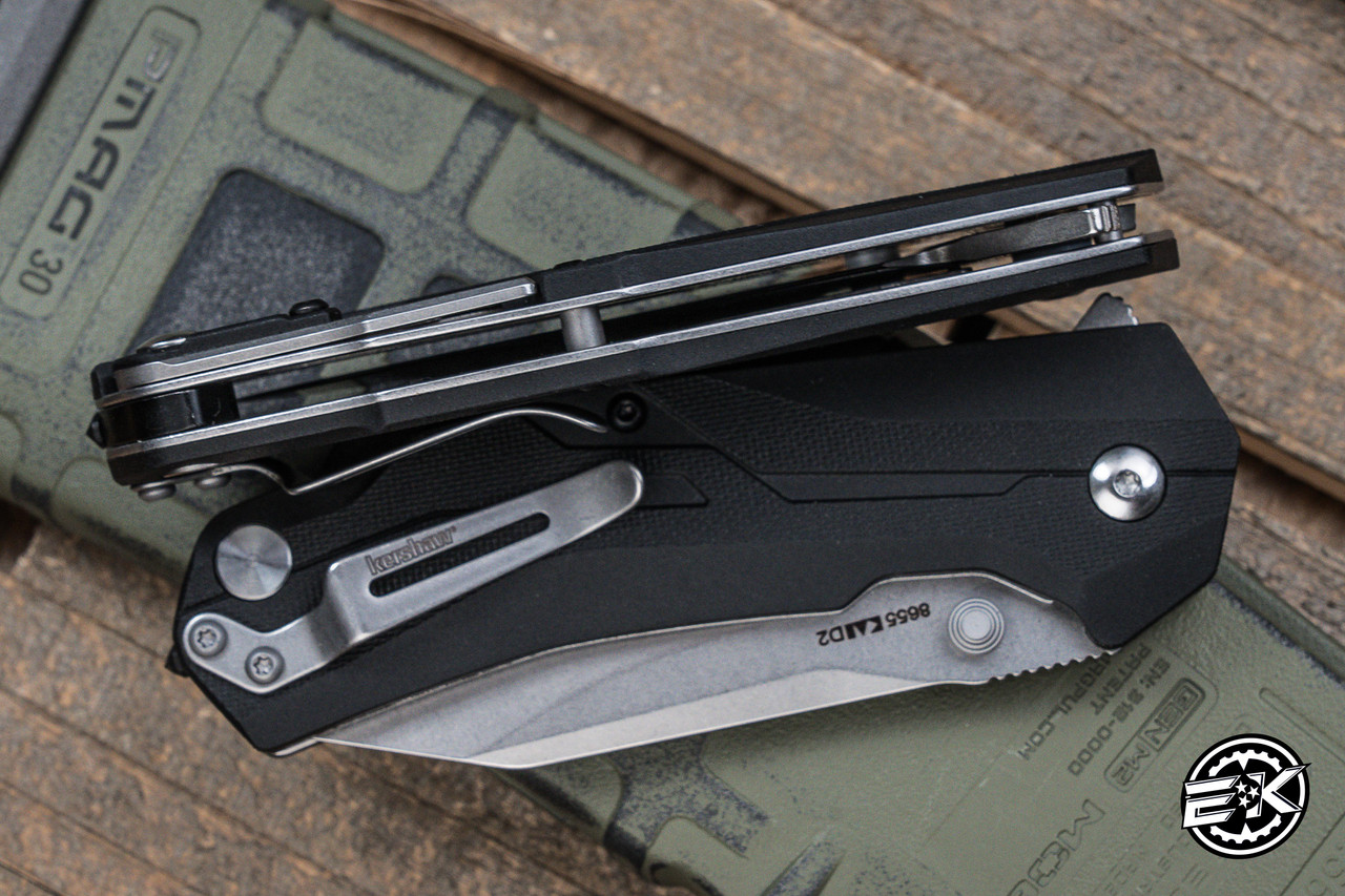 Kershaw Drivetrain Assisted Flipper Rescue Knife Black 3.2
