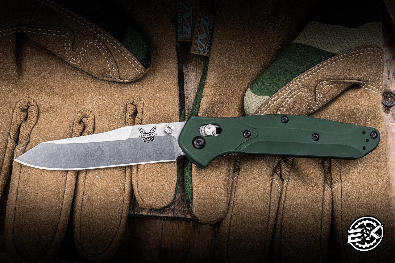 Benchmade Osborne 940 AXIS Lock Green Aluminum, Purple Accents 3.4