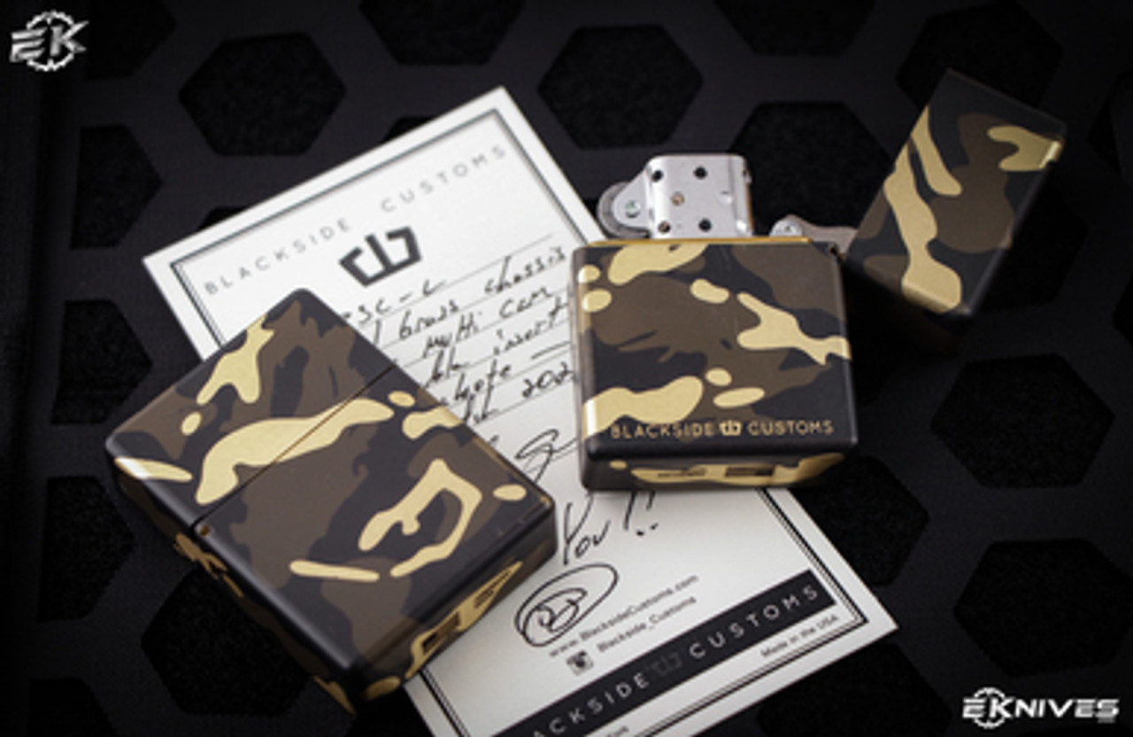 Blackside Custom Zippo Lighter Brass Multicam Cerakote - EKnives LLC