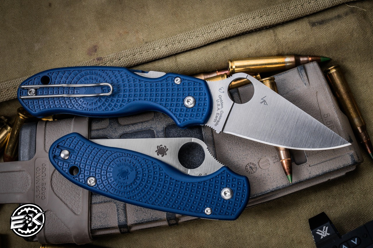 Spyderco Para 3 Lightweight Folding Knife Blue FRN 2.9