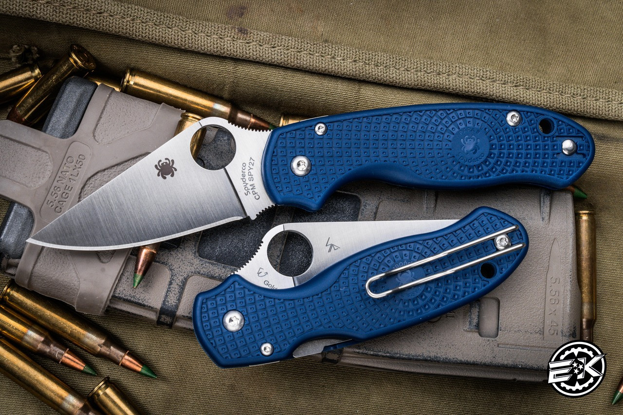 Spyderco Para 3 Lightweight Folding Knife Blue FRN 2.9