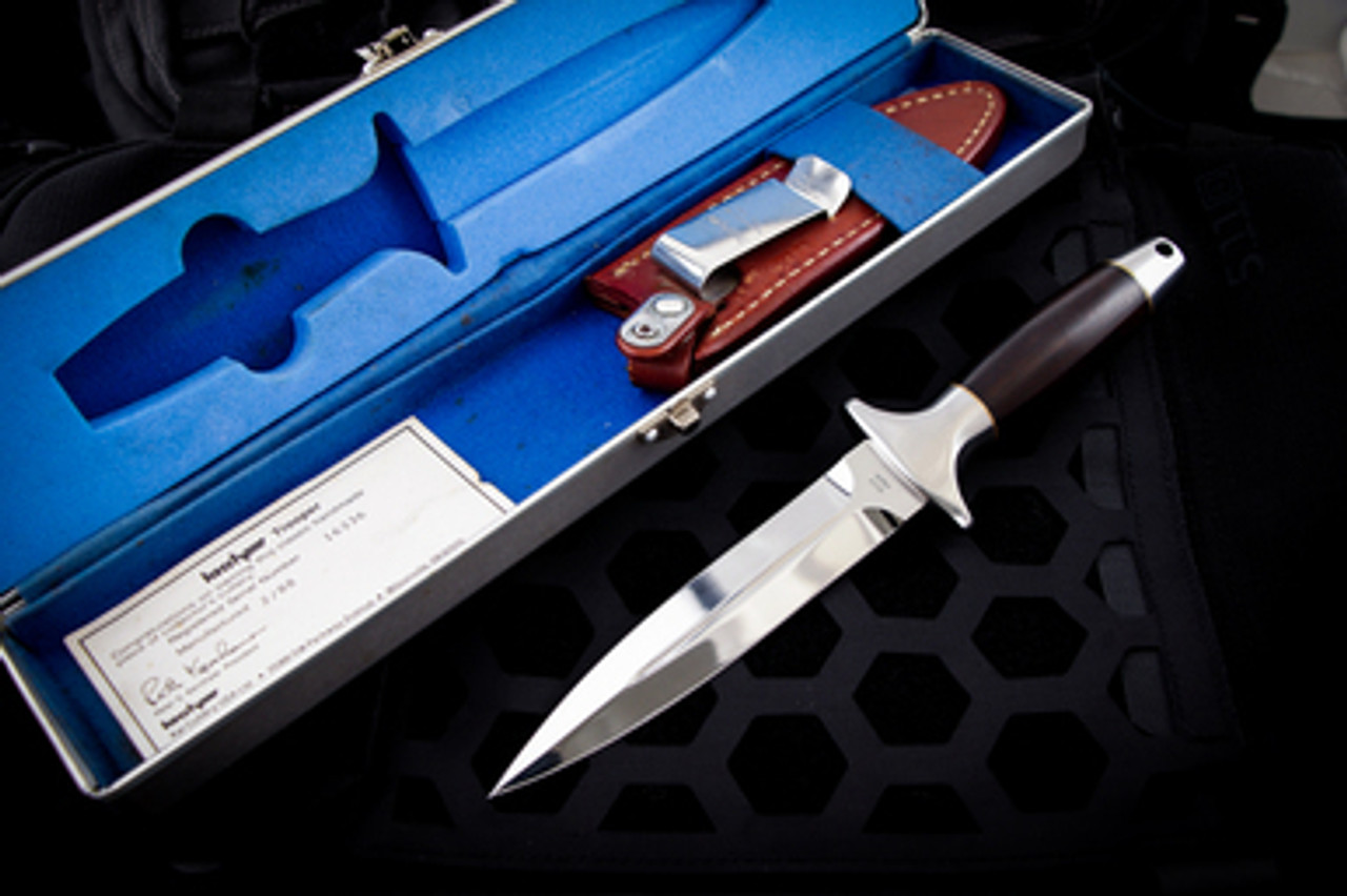 Custom USA Leather Fixed 4 Blade Dagger Knife Boot Belt Clip