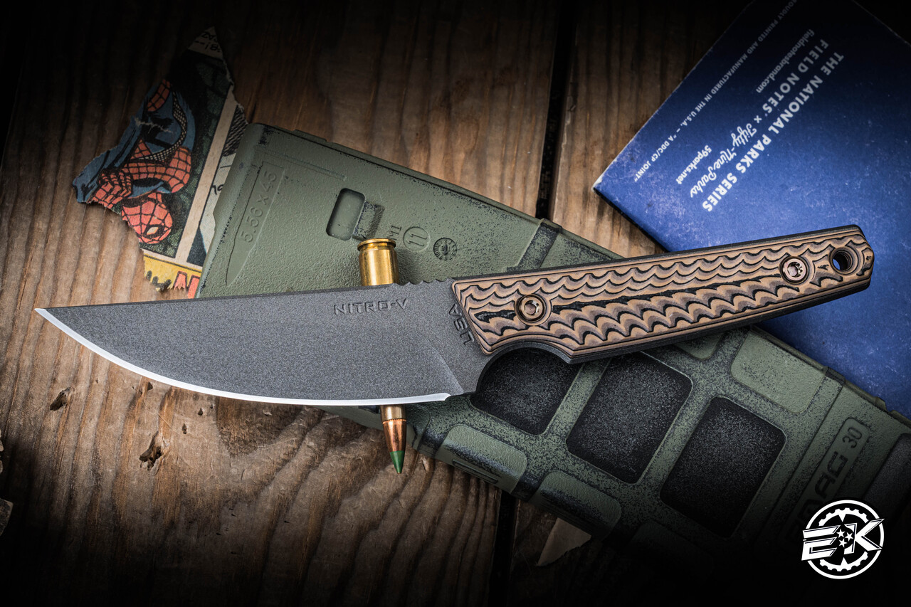 RMJ Tactical UNMEI Kwaiken Fixed Blade Knife Hyena Brown G10 4