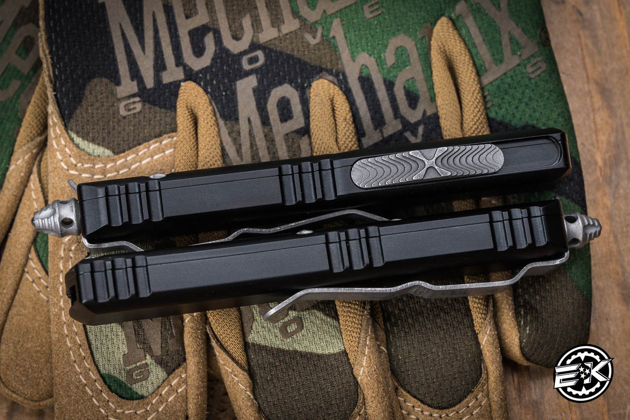 Microtech UTX-85 OTF Automatic Knife 3.1" Dagger Apocalyptic Stonewash ...