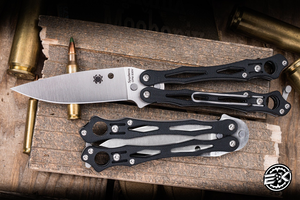 Spyderco SmallFly 2 Balisong Butterfly Knife Black G10 3.4