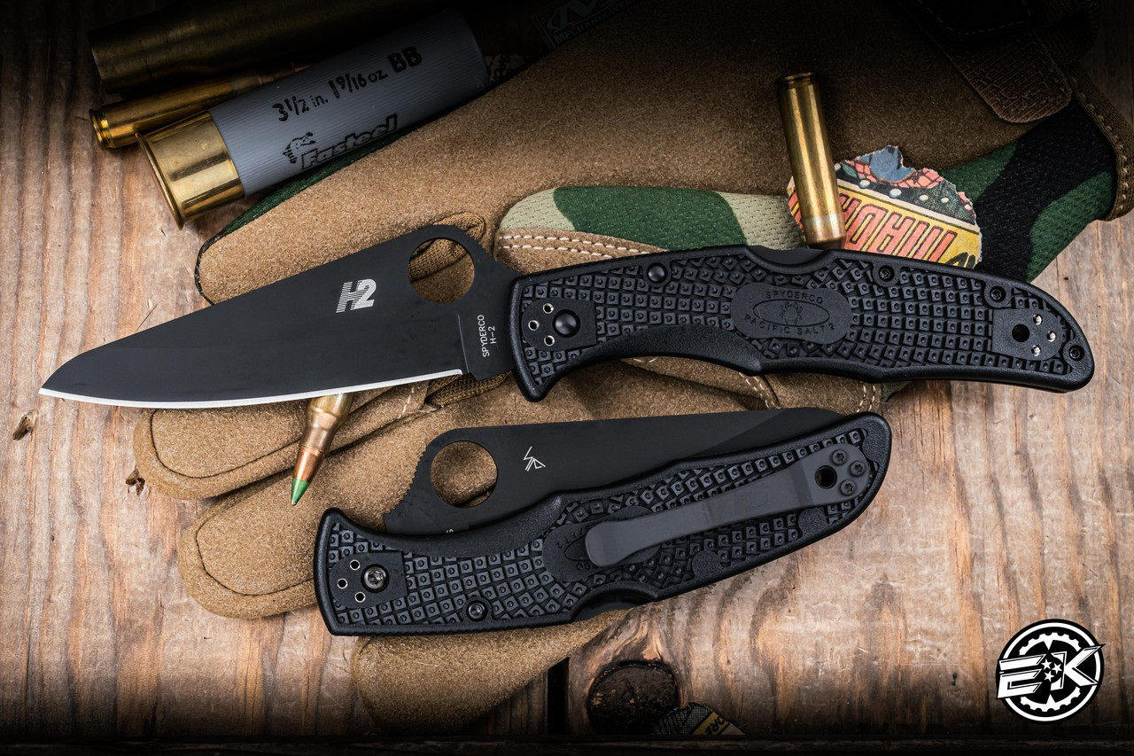 Spyderco Pacific Salt 2 Lockback Knife Black FRN (3.4
