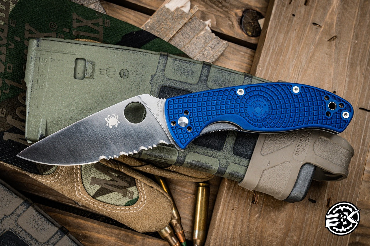Spyderco Tenacious Liner Lock Knife Blue FRN 3.4