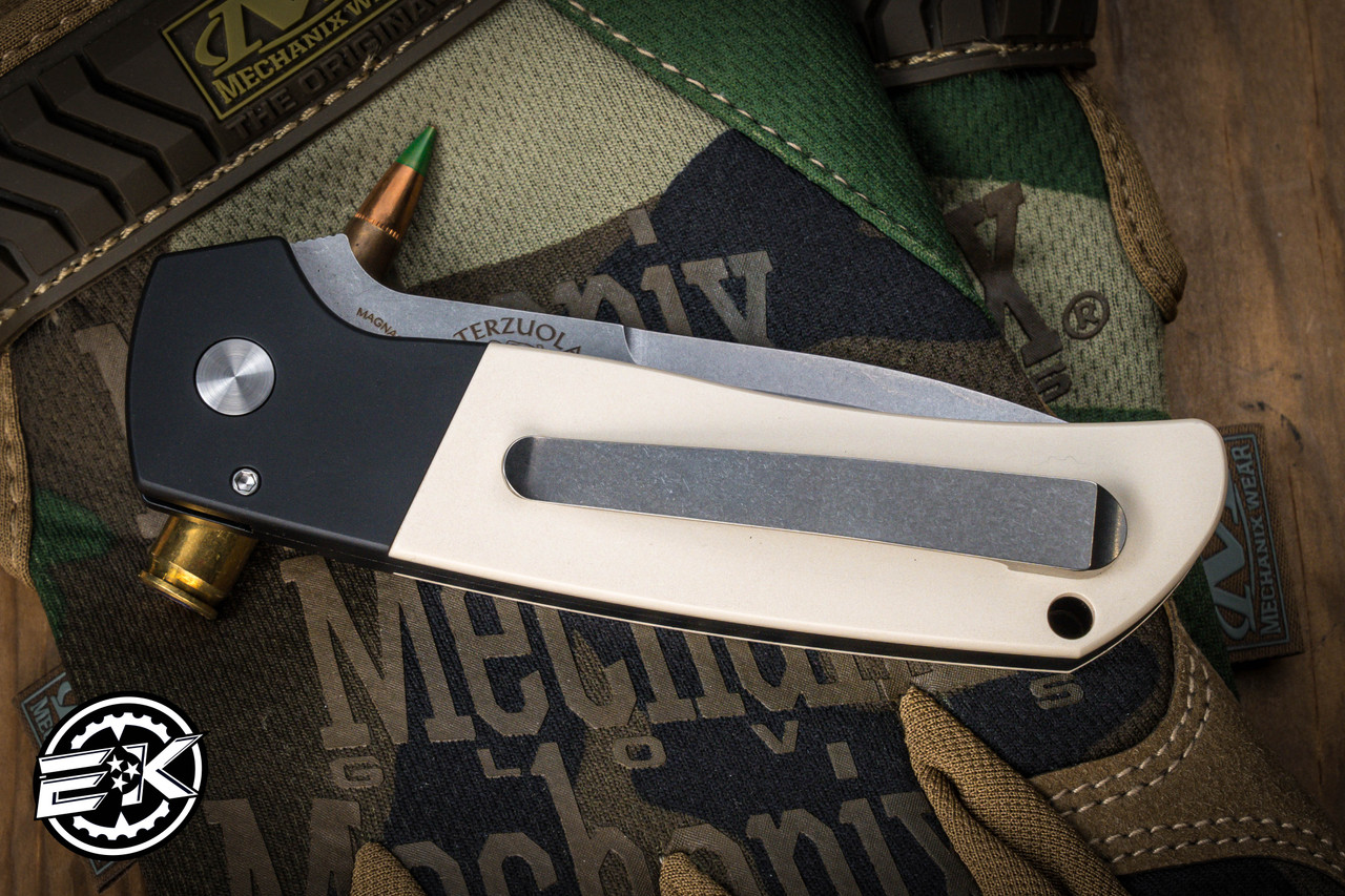 ProTech Terzuola ATCF Automatic Folding Knife Ivory Micarta Tuxedo