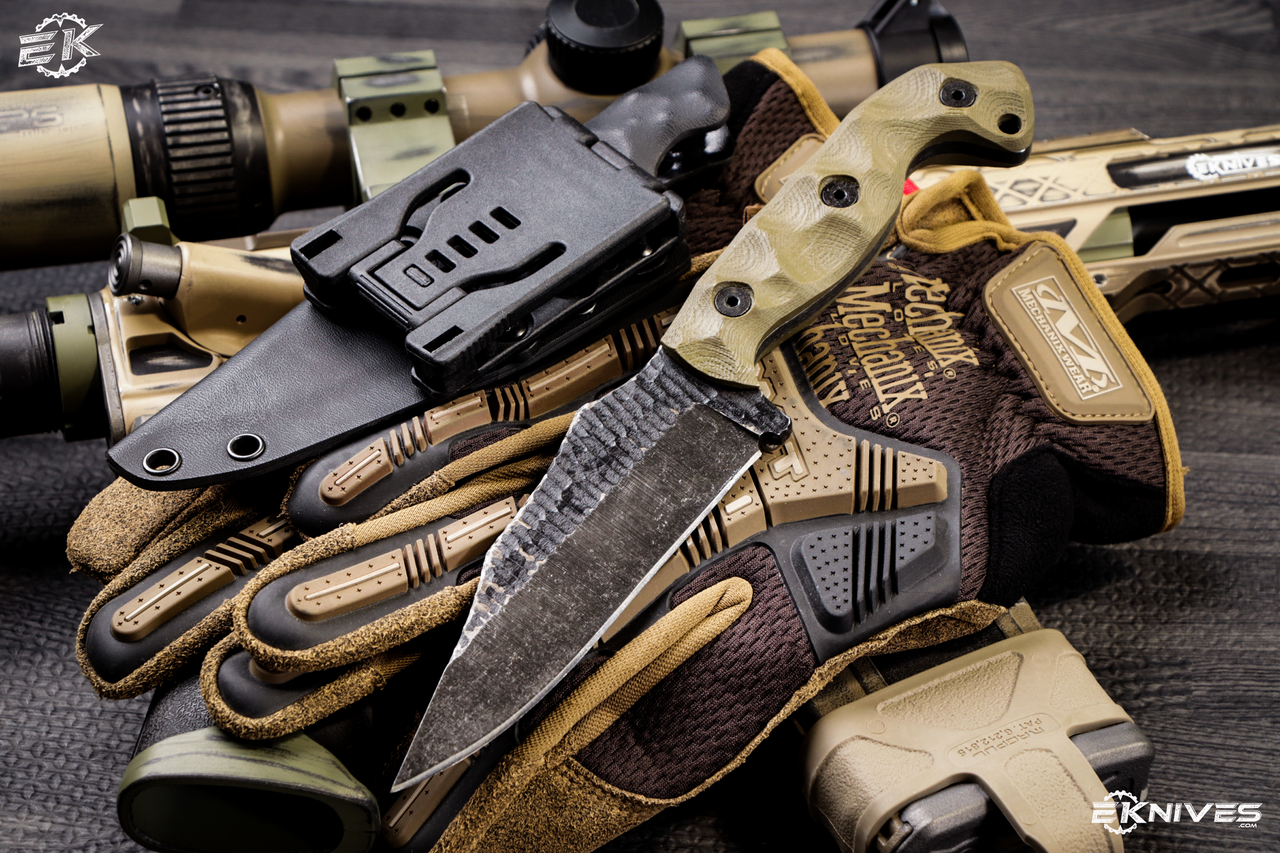 Stroup Knives TU1 Fixed Blade Knife OD Green G10 4.5