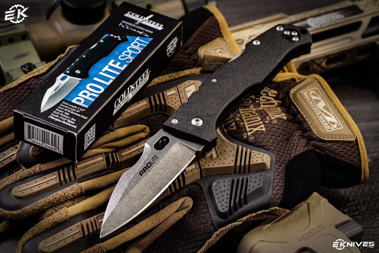 Cold Steel Pro Lite Sport Tri-Ad Lock Knife Black GFN (3.5