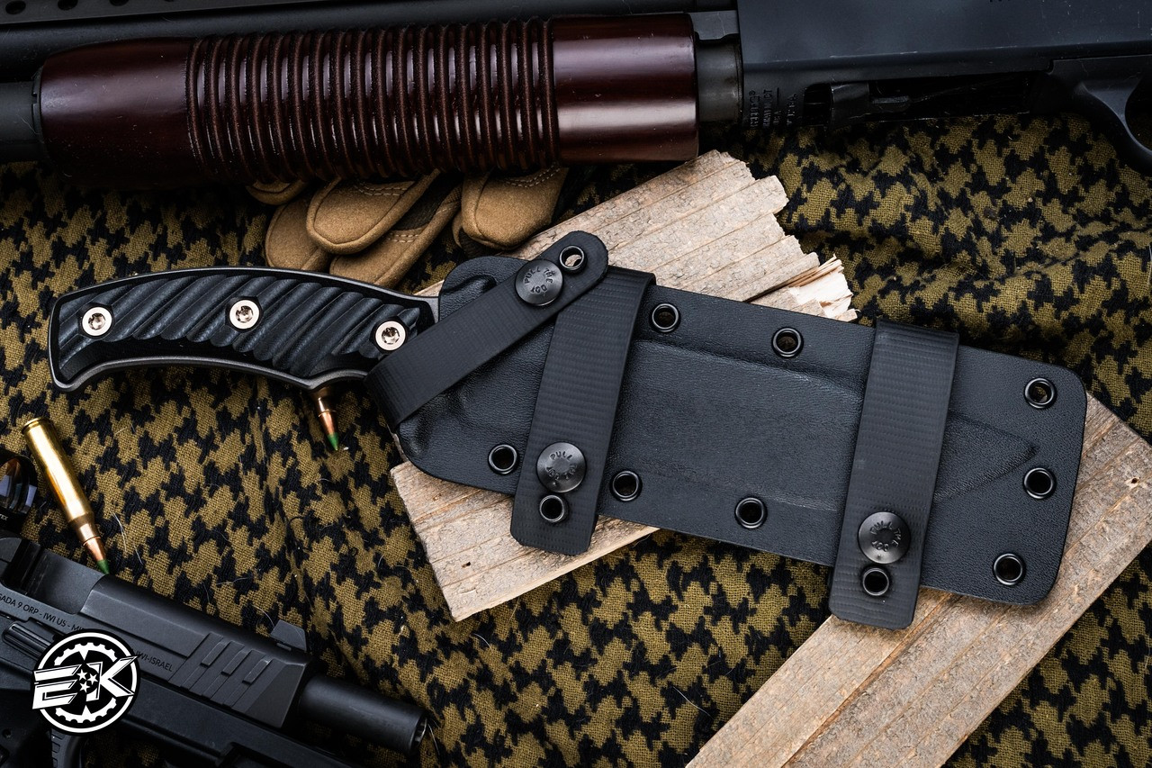 RMJ Tactical Combat Africa Fixed Blade Knife Black G10 7.5