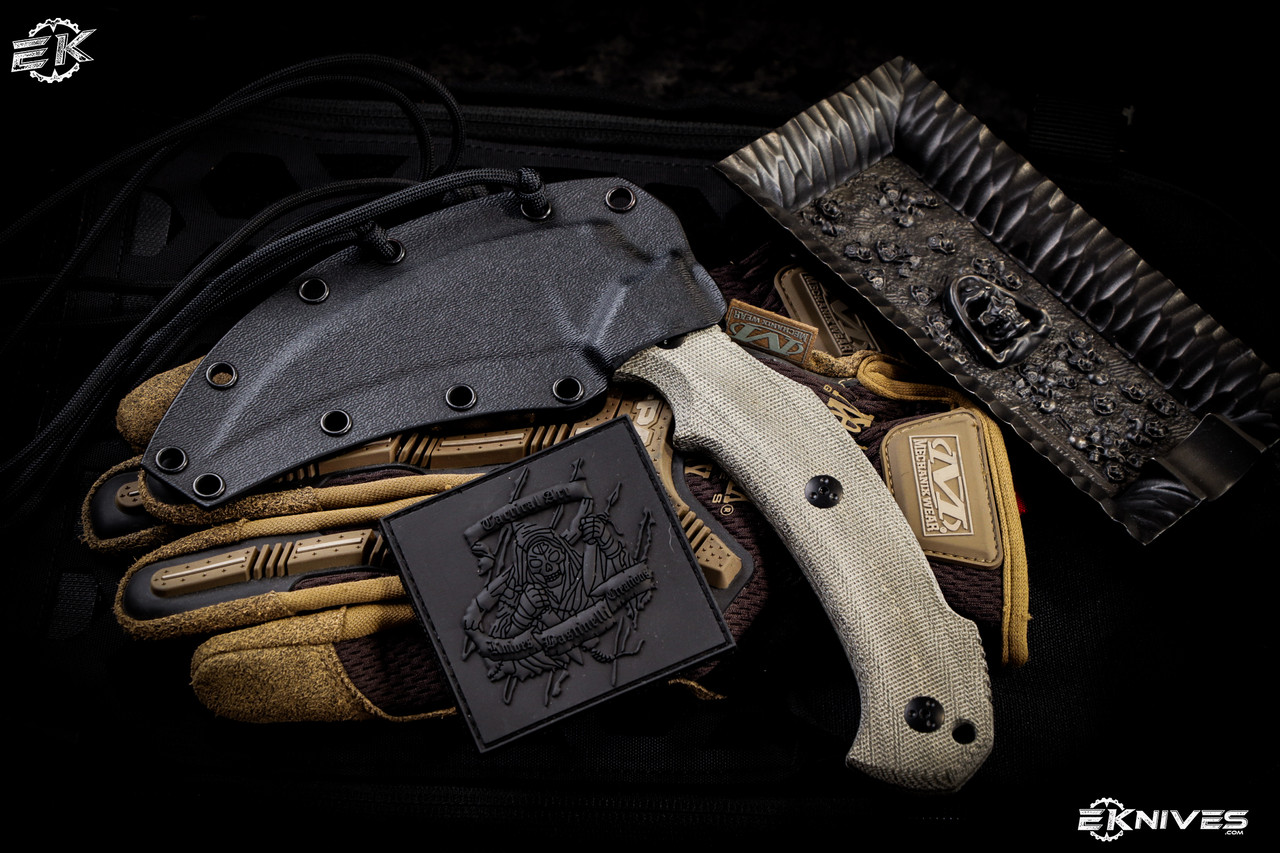 Bastinelli Knives Grumpy Prototype OD Green Micarta Scythe Fixed