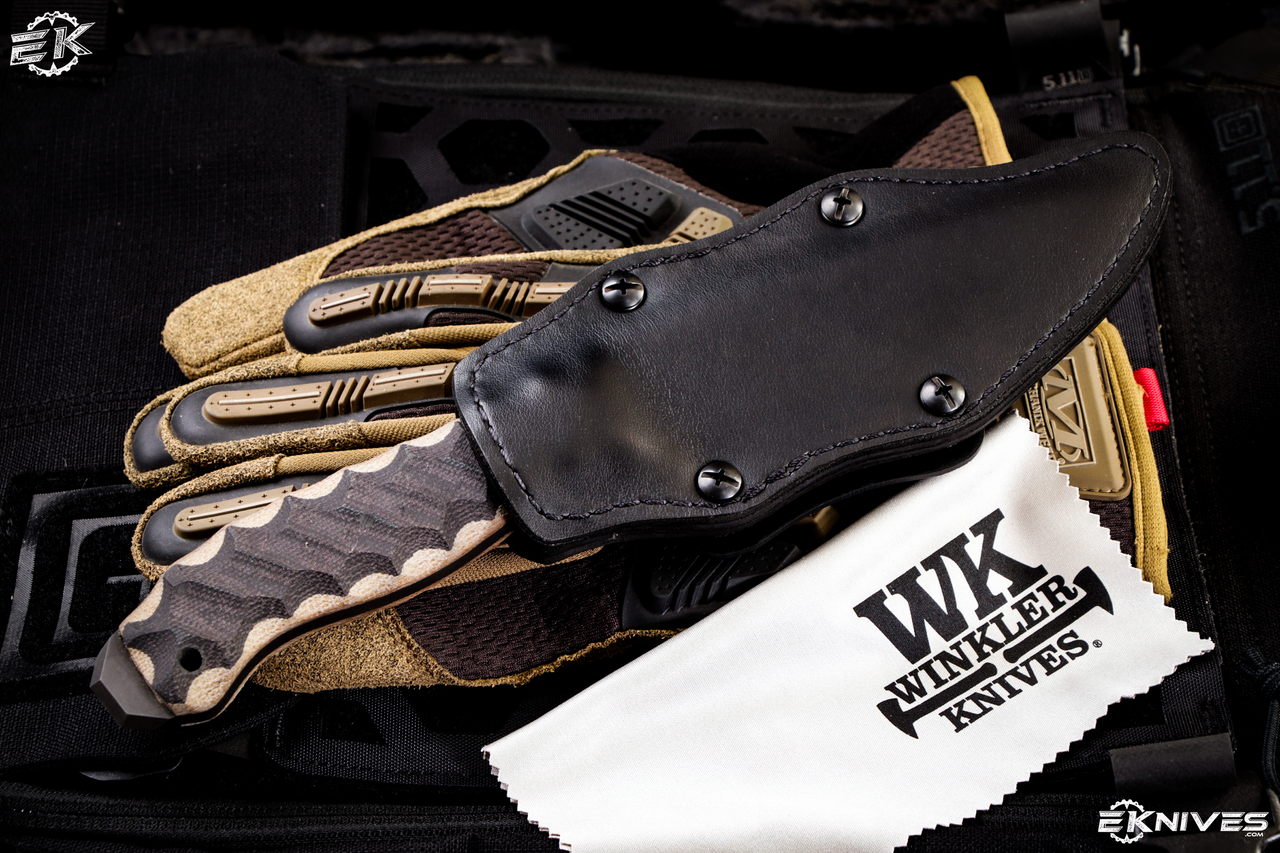 Winkler Knives Spike Knife Fixed Blade Black Tan Micarta