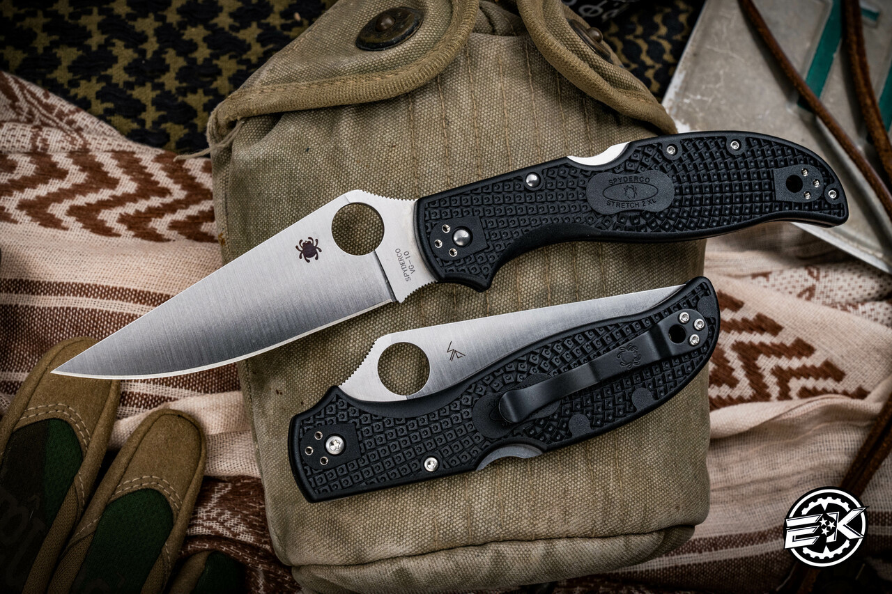 Spyderco Stretch 2 XL Lightweight Folding Knife Black FRN 3.9" Satin C258PBK