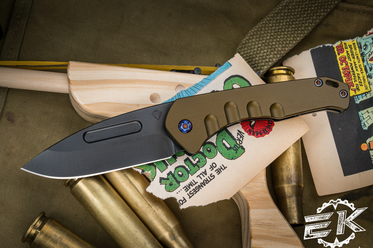 Medford Praetorian Swift FL Folding Knife Gold/Black 3.4