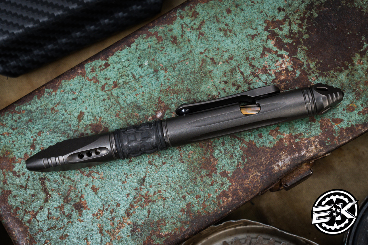 Microtech Kyroh Mini Shot Peened Titanium Bolt-Action Tactical Pen