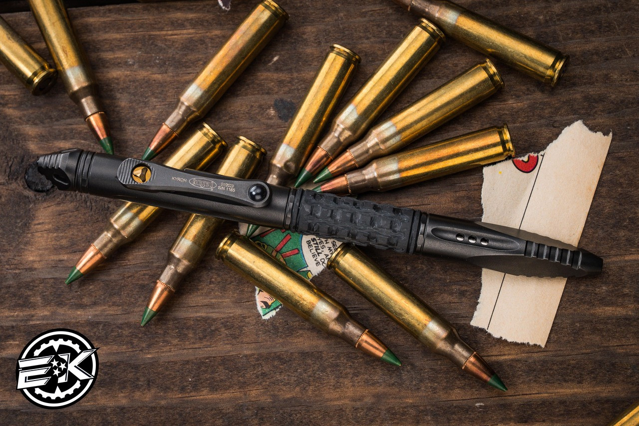 Microtech Kyroh Shot Peened Titanium Bolt-Action Tactical Pen w