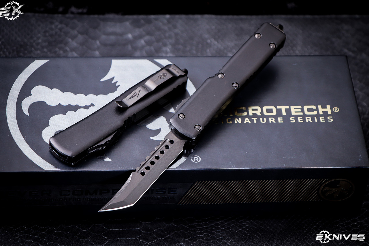 Microtech UTX-70 Shadow Hellhound OTF Automatic Knife Black 2.4