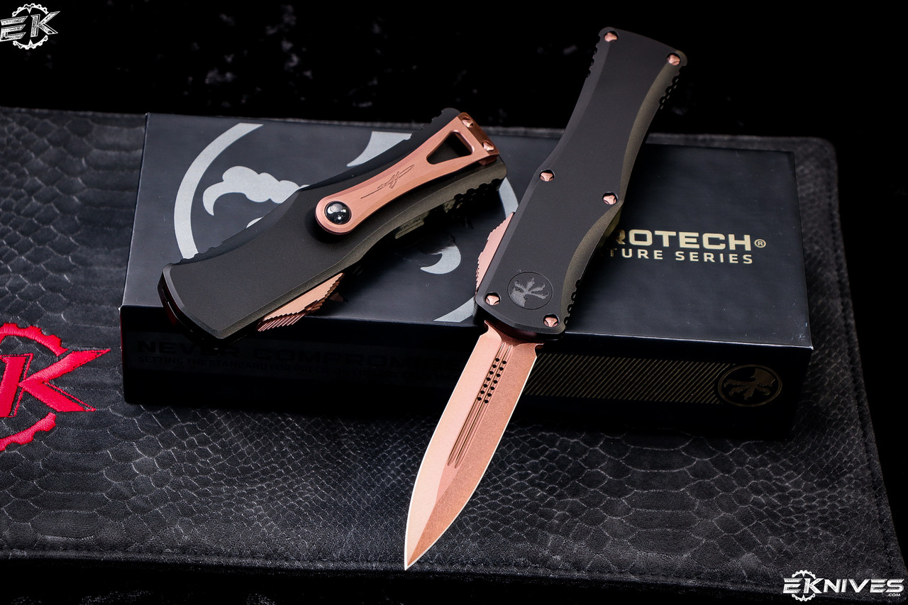 Microtech Hera OTF Automatic Knife Black/Rose Gold 3