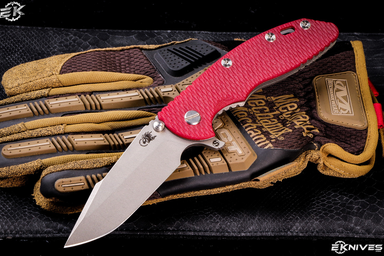 Rick Hinderer Knives XM-18 Red G10 3.5″ Skinny Harpoon Spanto
