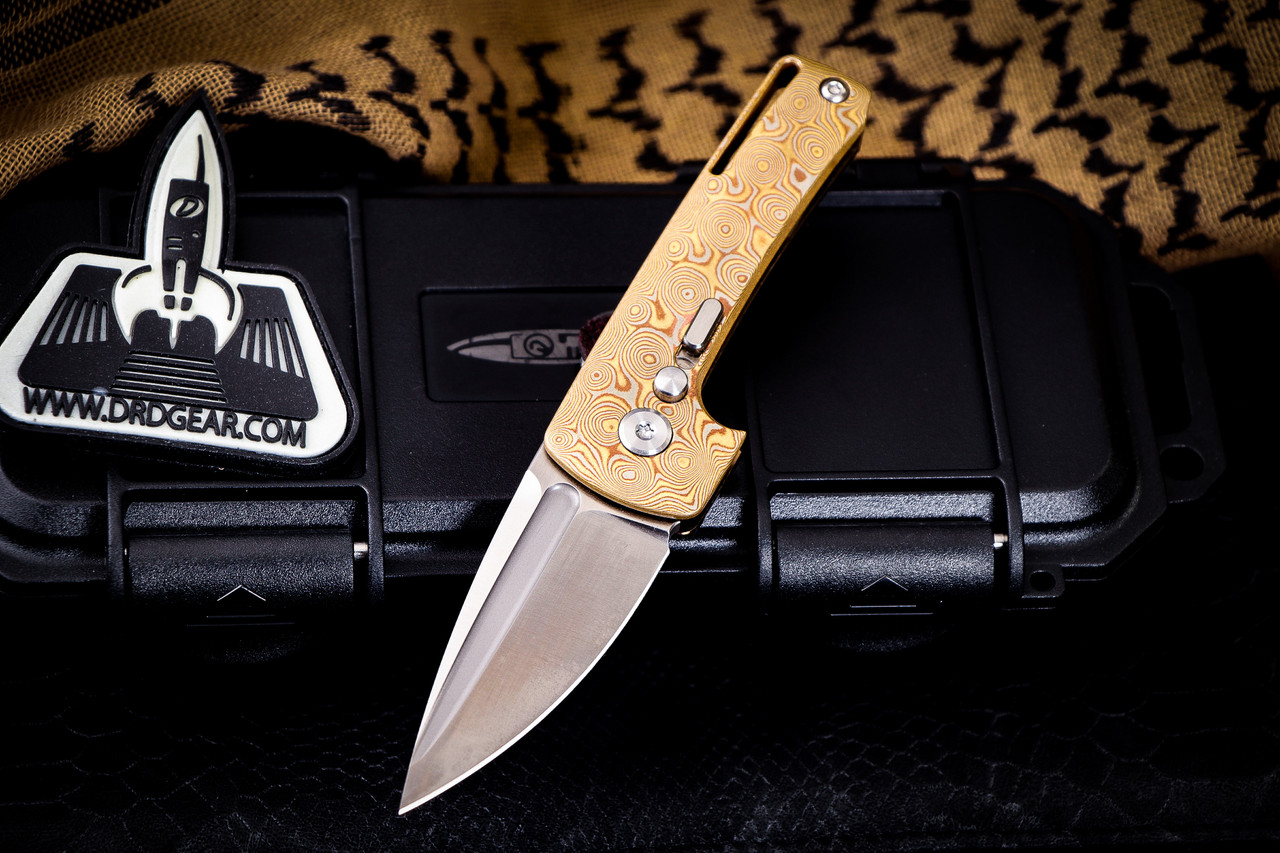 D Rocket Design Harlock Two-Face Mokume/Timascus Automatic Knife