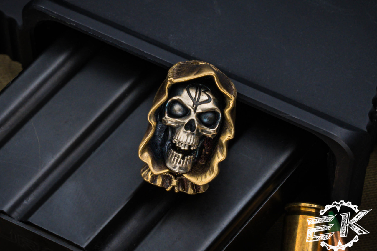 Bastinelli Knives Custom Reaper Bronze Lanyard Bead by Bony Buddy
