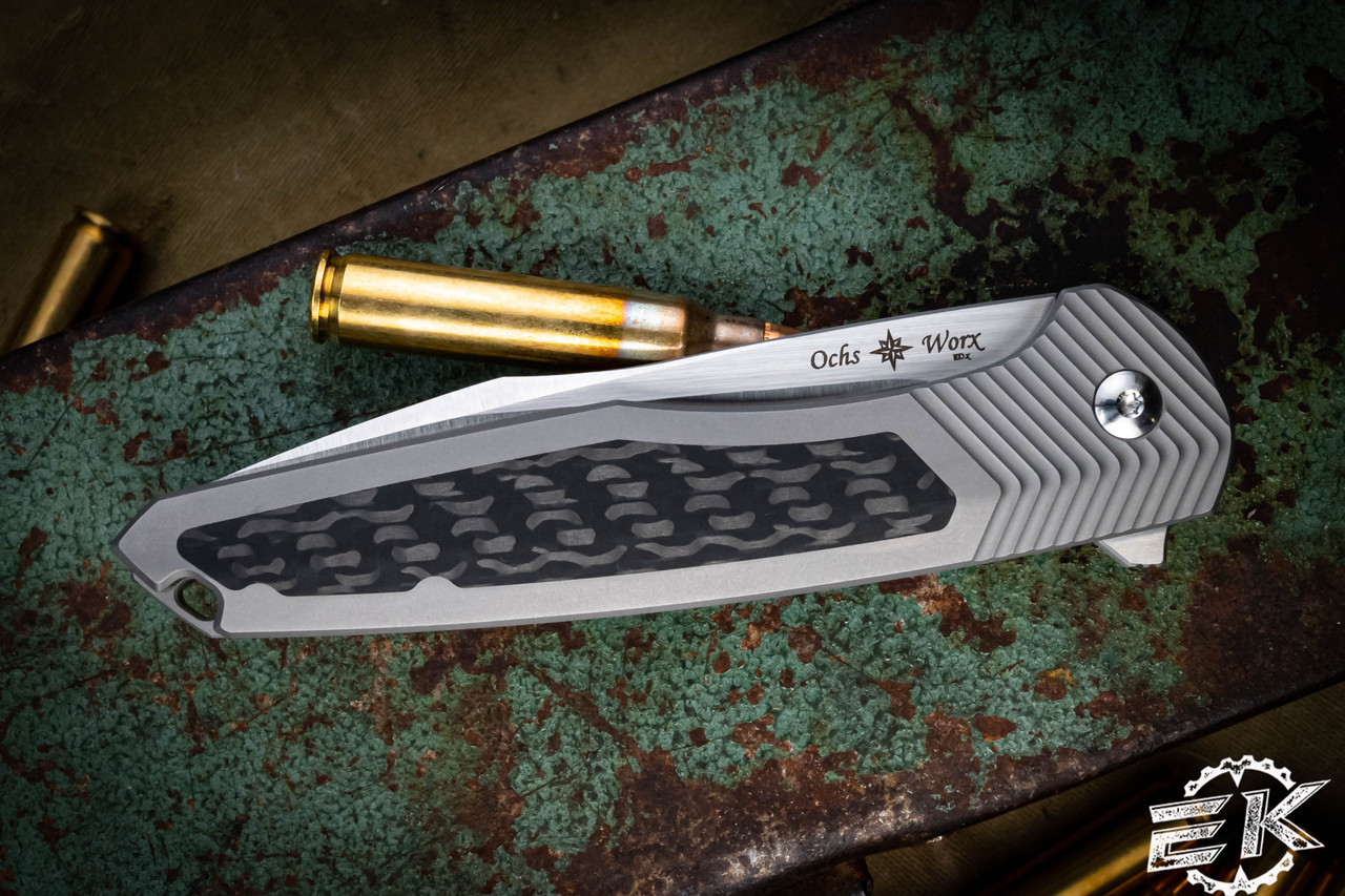 Ochs Worx Solarstorm EDX Titanium/Black Twill Carbon Fiber Knife