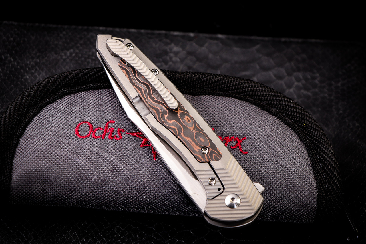 Ochs Worx Solarstorm EDX Titanium/Copper Camo Fat Carbon Knife 3.3