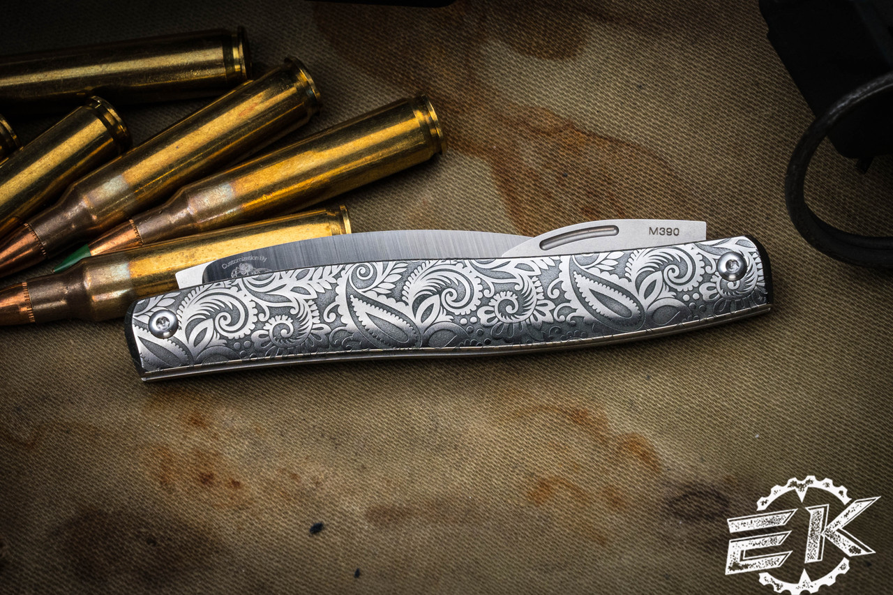 D Rocket Designs Serpentine Paisley Slipjoint Knife 2.25