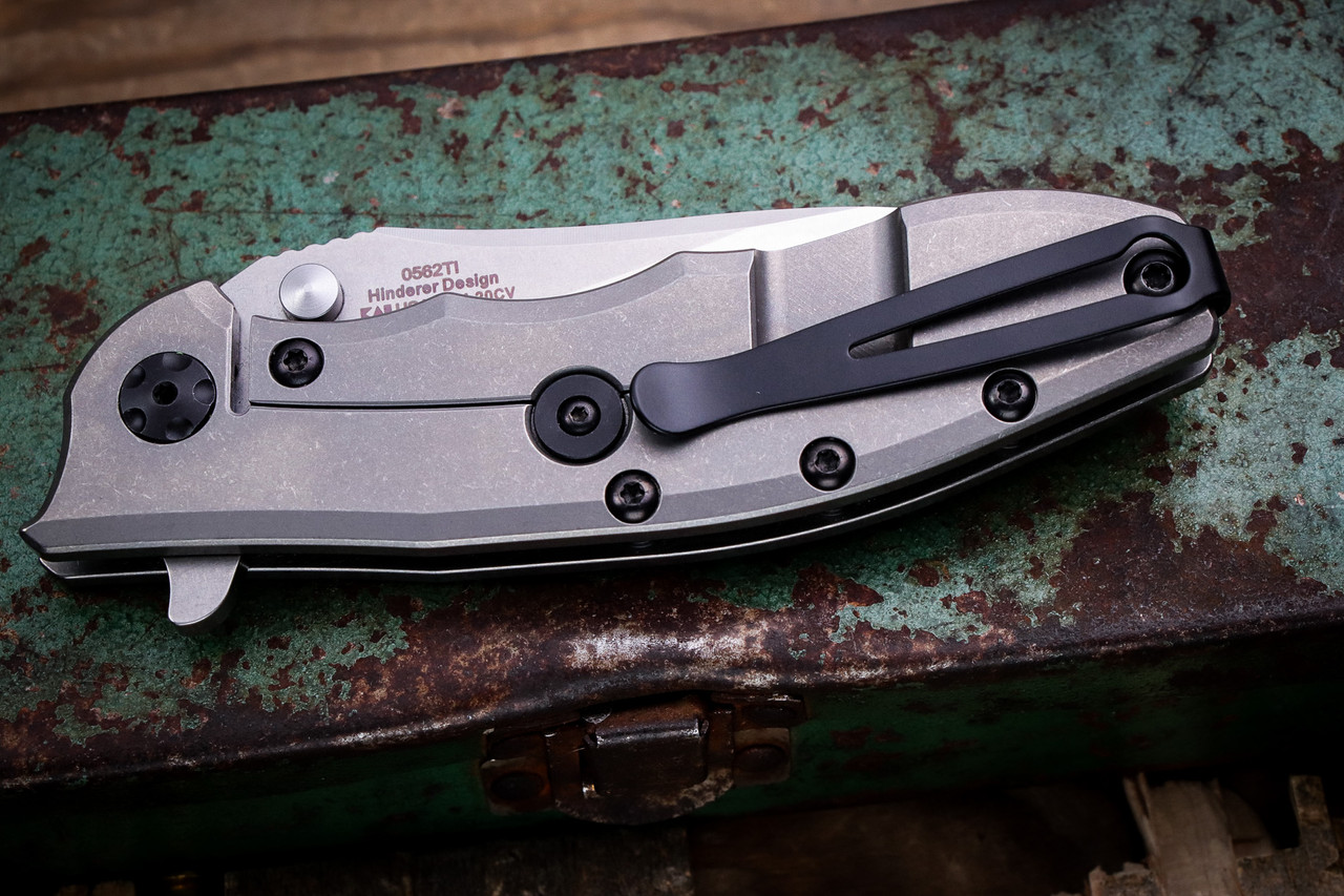Preowned-Zero Tolerance 0562TI Hinderer Folding Knife Titanium 3.5