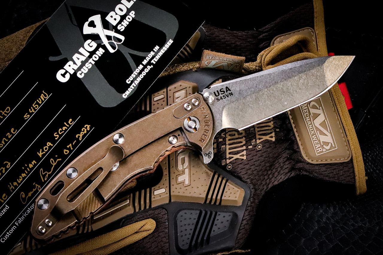 Rick Hinderer Knives XM-18 Flame KOA Hawaii Scale Framelock Battle