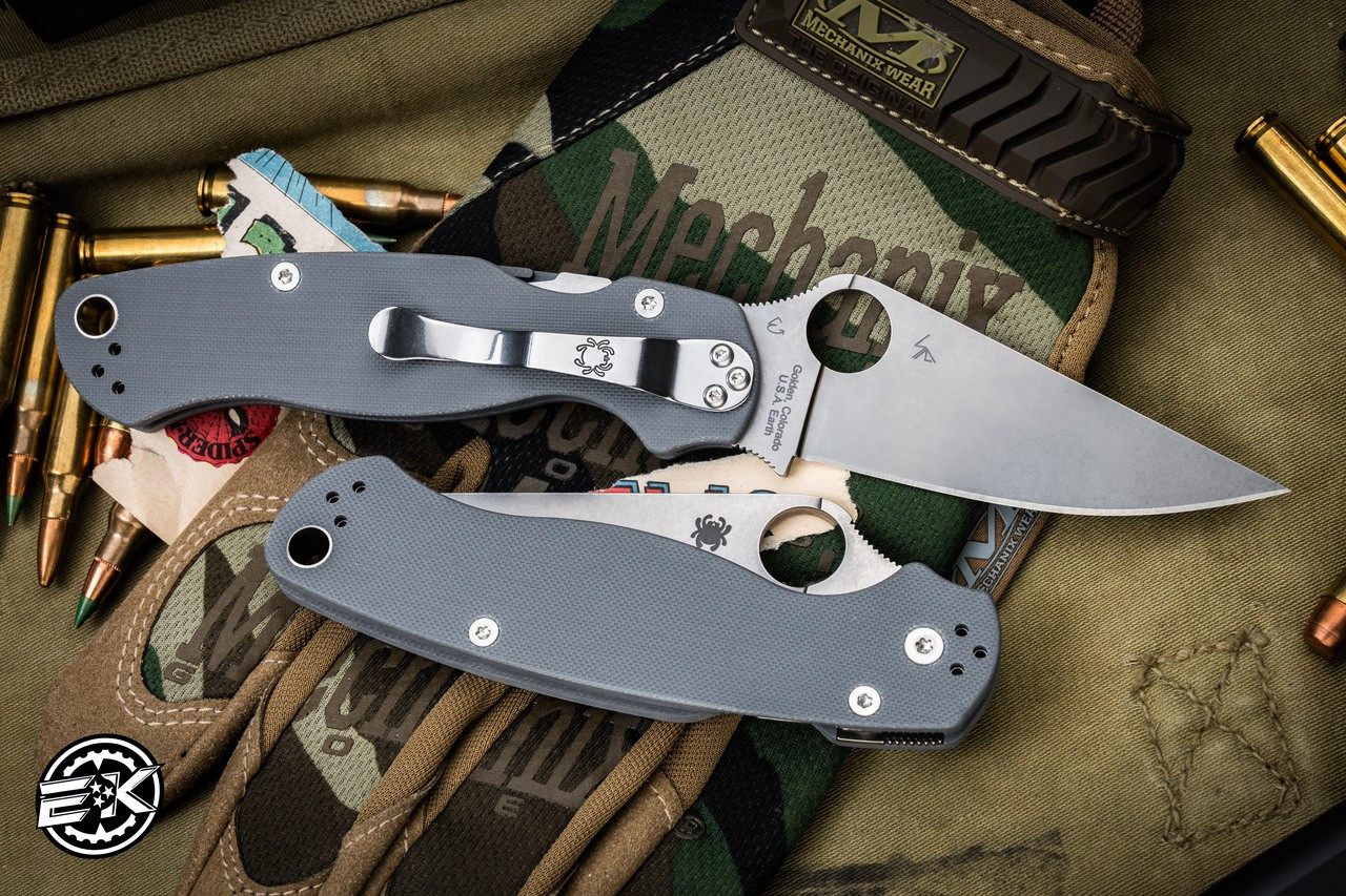 Spyderco Paramilitary 2 Folding Knife Dark Gray G10 3.4" Maxamet Satin  C81GPDGY2