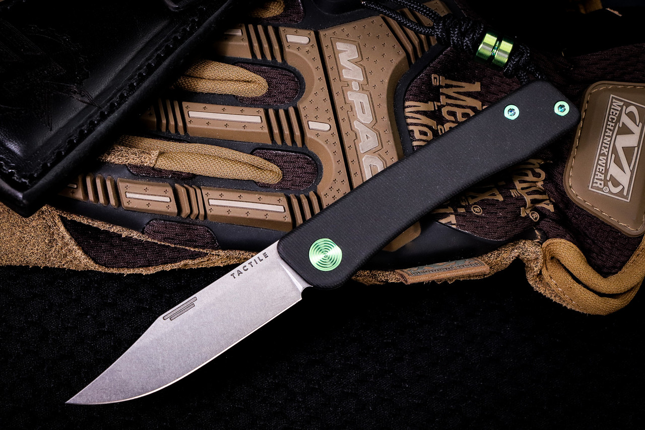 Tactile Knife Co. Bexar Slip Joint Knife Black Micarta 2.8