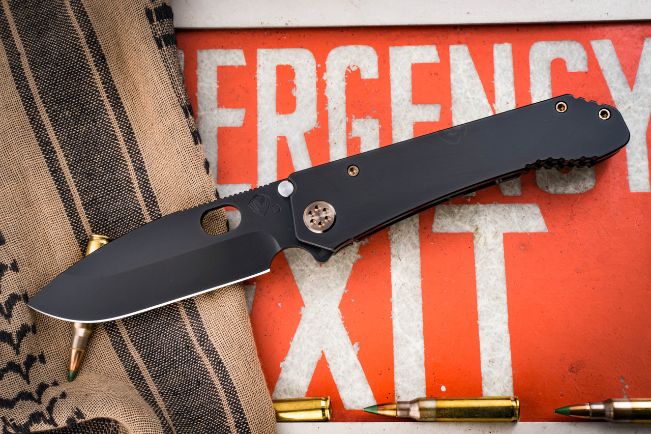 Medford 187 DP Folding Knife PVD Titanium, Bronze HW/Clip 3.75