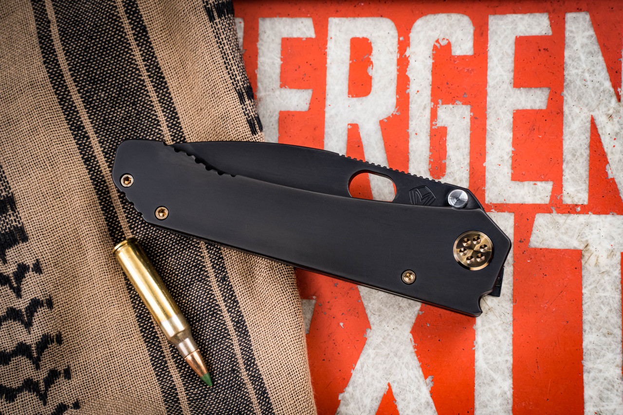 Medford 187 DP Folding Knife PVD Titanium, Bronze HW/Clip 3.75