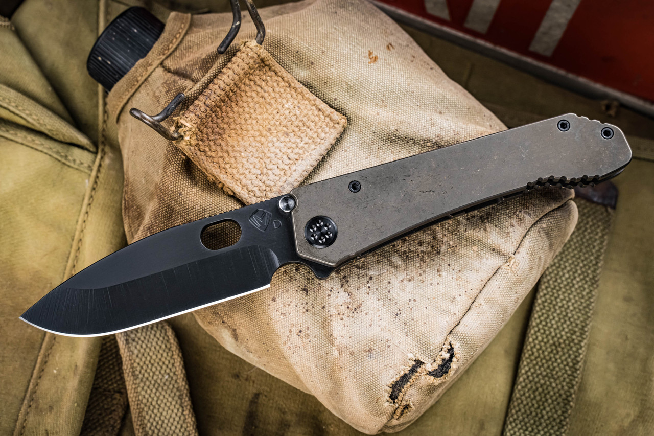 Medford 187 DP Folding Knife Bronze Titanium, PVD HW/Clip 3.75