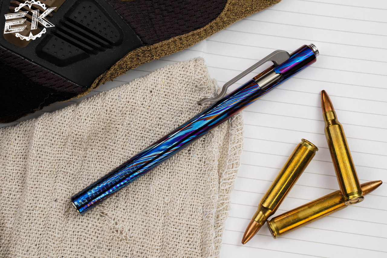D Rocket Designs Kaze Clip Action Pen Timascus 5.3