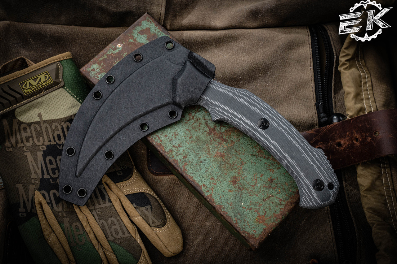 Bastinelli Knives Grumpy Black Micarta Scythe Fixed Blade 4