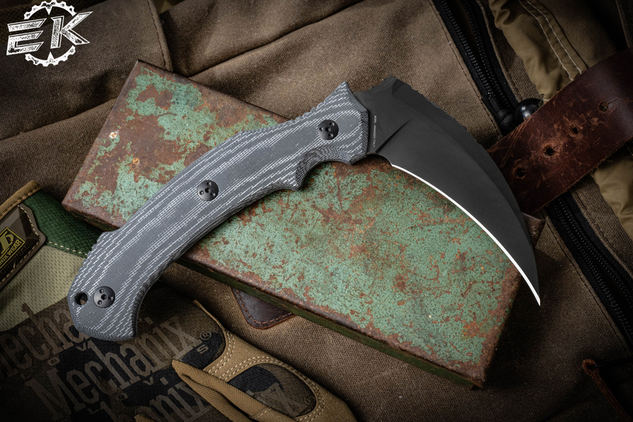 ハイパーナイフ Bastinelli Knives Grumpy Black Micarta Scythe Fixed Blade 4