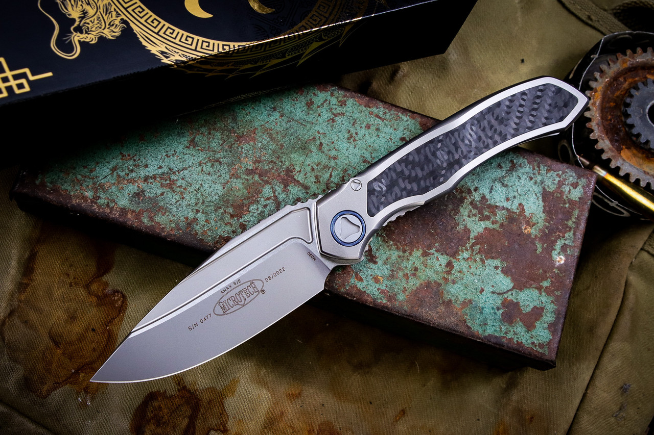 Microtech Anax Integral Folding Knife Titanium/Carbon Fiber 3.75