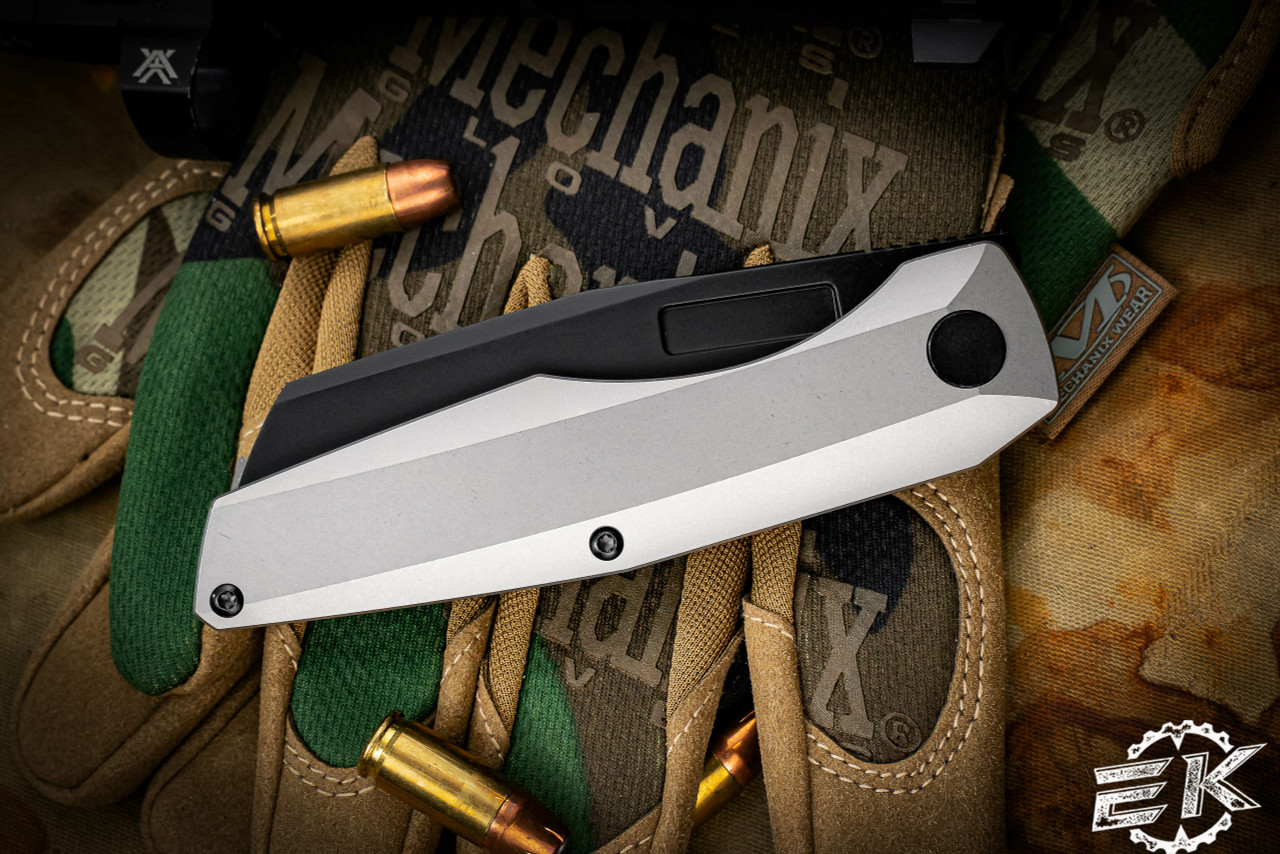 Vero Engineering Axon Frame Lock Knife Stonewash TItanium 3.4